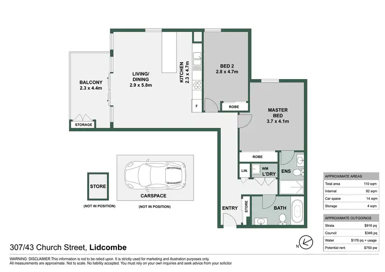 Floorplan of Homely apartment listing, 307/43 Church Street, Lidcombe NSW 2141