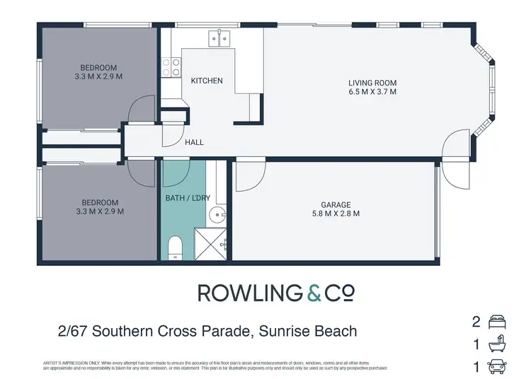 Floorplan of Homely townhouse listing, 2/67 Southern Cross Parade, Sunrise Beach QLD 4567
