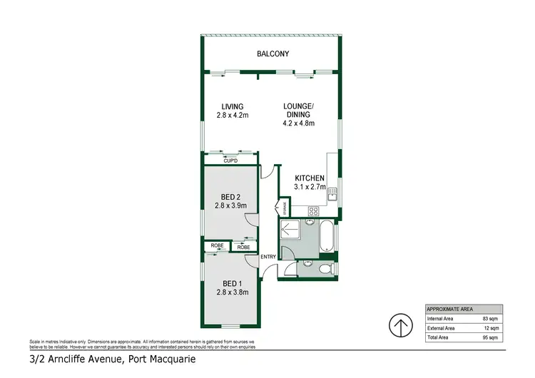 Floorplan of Homely apartment listing, 3/2 Arncliffe Avenue, Port Macquarie NSW 2444