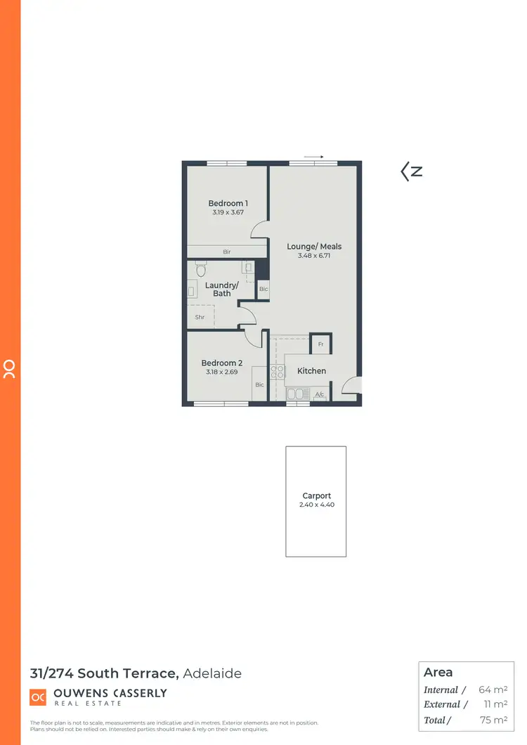 Floorplan of Homely unit listing, 31/274 South Terrace, Adelaide SA 5000