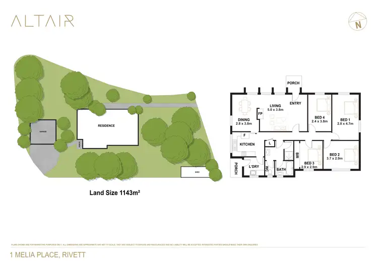 Floorplan of Homely house listing, 1 Melia Place, Rivett ACT 2611