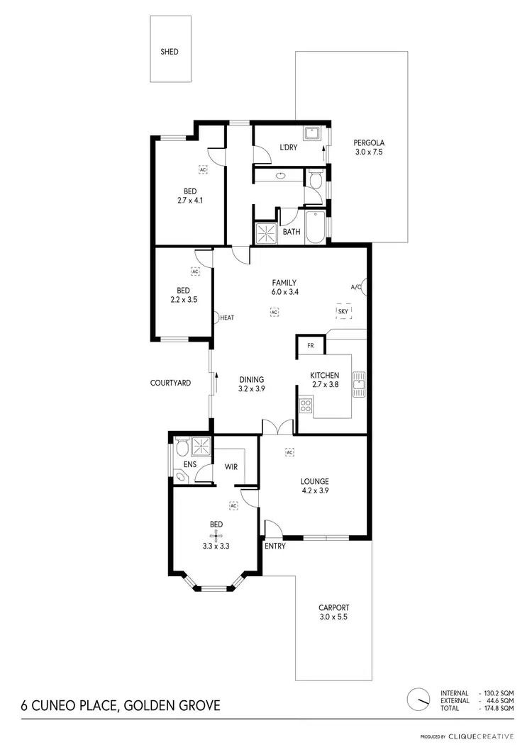 Floorplan of Homely house listing, 6 Cuneo Place, Golden Grove SA 5125