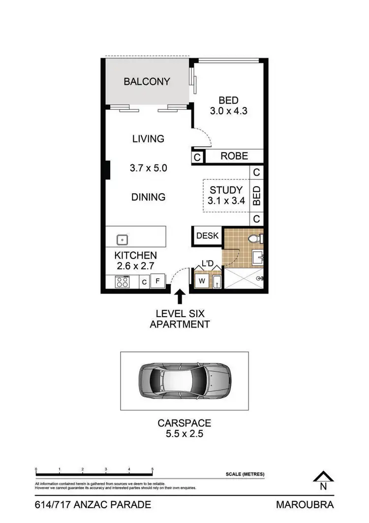 Floorplan of Homely apartment listing, 614/717 Anzac Parade, Maroubra NSW 2035