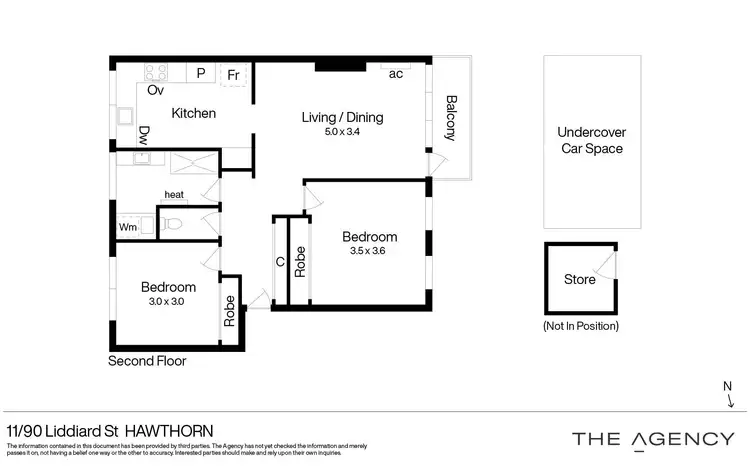 Floorplan of Homely apartment listing, 11/90 Liddiard Street, Hawthorn VIC 3122