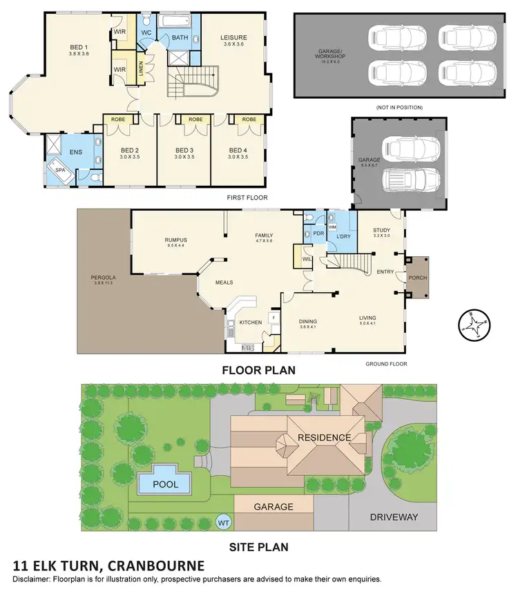 Floorplan of Homely house listing, 11 Elk Turn, Cranbourne VIC 3977
