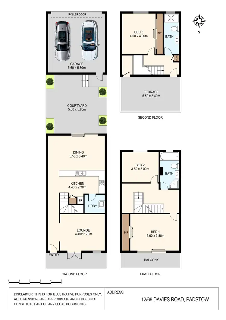 Floorplan of Homely townhouse listing, 12/68 Davies Road, Padstow NSW 2211