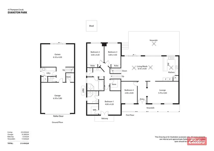 Floorplan of Homely house listing, 43 Thompson Circuit, Evanston Park SA 5116