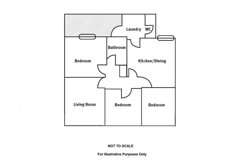 Floorplan of Homely semi-detached listing, 1 Moores Street, Whyalla Stuart SA 5608