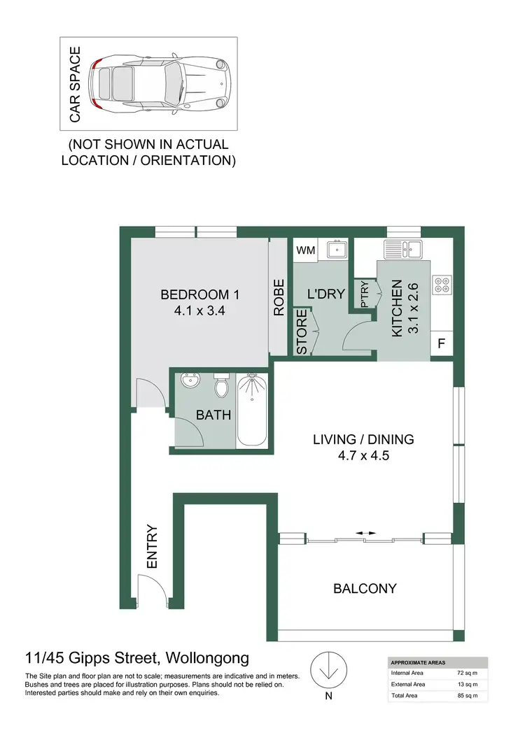 Floorplan of Homely apartment listing, 11/45 Gipps Street, Wollongong NSW 2500
