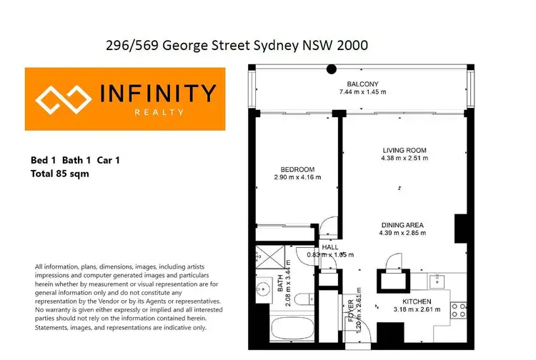 Floorplan of Homely apartment listing, 296/569 George Street, Sydney NSW 2000