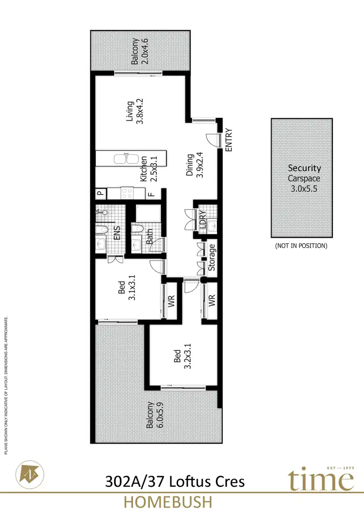 Floorplan of Homely apartment listing, 302A/37-39 Loftus Crescent, Homebush NSW 2140