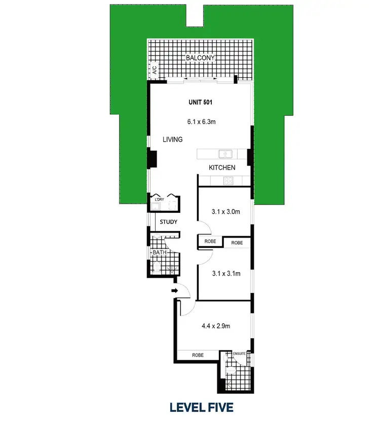 Floorplan of Homely apartment listing, 501/51 Glencoe Street, Sutherland NSW 2232