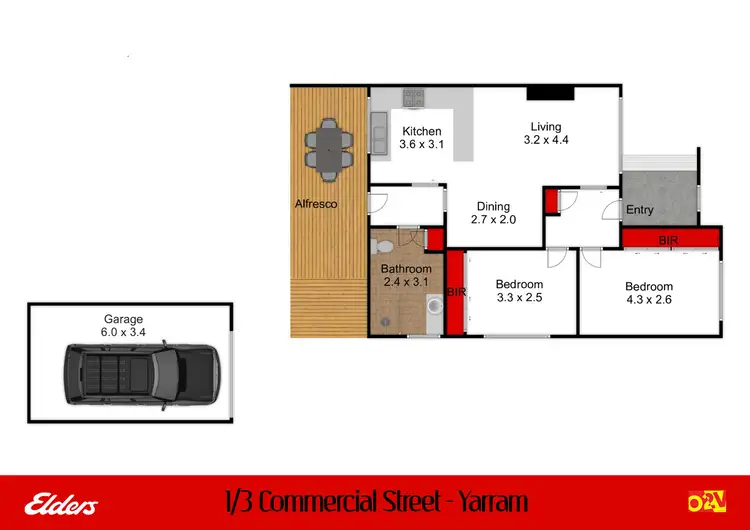 Floorplan of Homely unit listing, 1/3 Commercial Street, Yarram VIC 3971