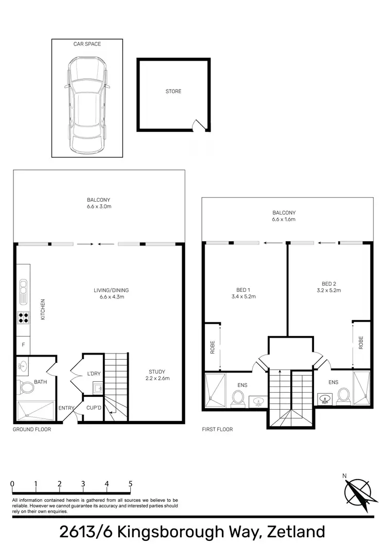 Floorplan of Homely apartment listing, 2613/6 Kingsborough Way, Zetland NSW 2017
