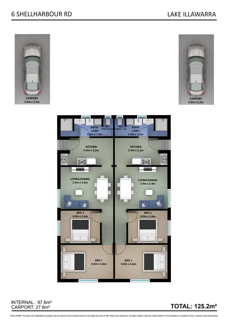 Floorplan of Homely block of units listing, 6 Shellharbour Road, Lake Illawarra NSW 2528