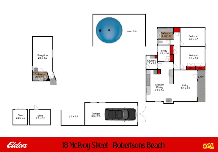 Floorplan of Homely house listing, 18 McEvoy Street, Robertsons Beach VIC 3971