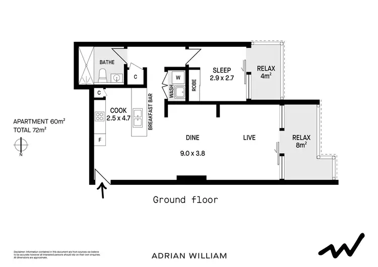 Floorplan of Homely apartment listing, G02/14 McGill Street, Lewisham NSW 2049