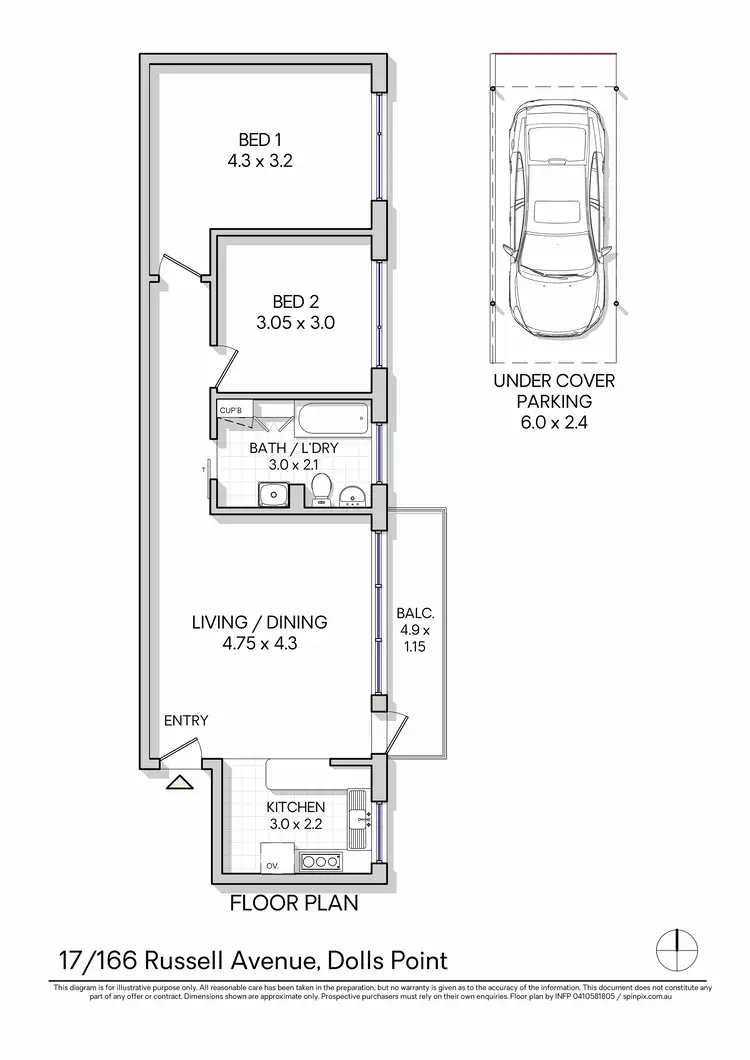 Floorplan of Homely apartment listing, 17/166 Russell Avenue, Dolls Point NSW 2219