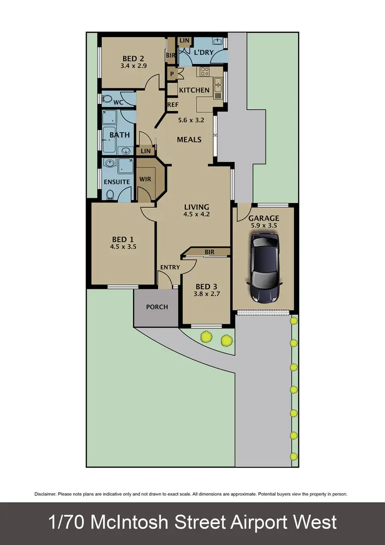 Floorplan of Homely unit listing, 1/70 McIntosh Street, Airport West VIC 3042