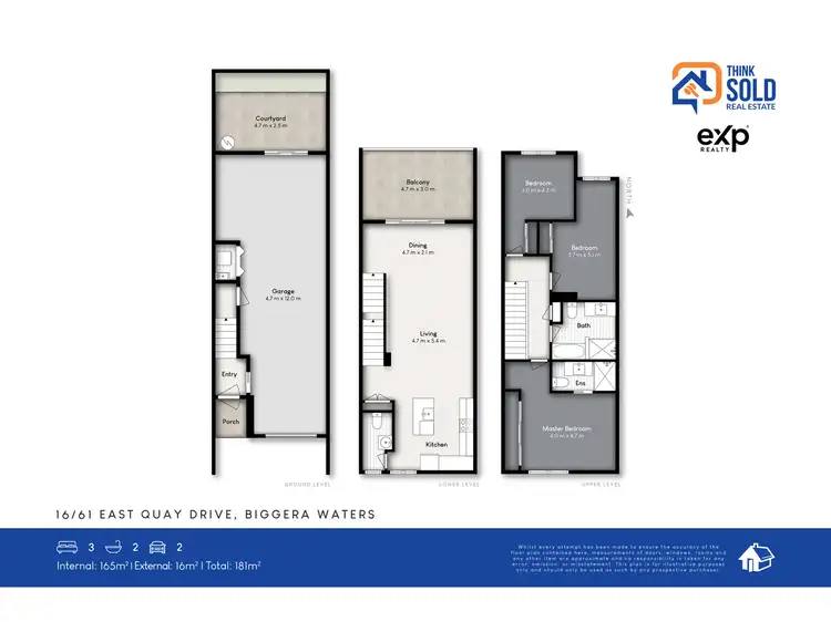 Floorplan of Homely terrace listing, 16/61 East Quay Drive, Biggera Waters QLD 4216