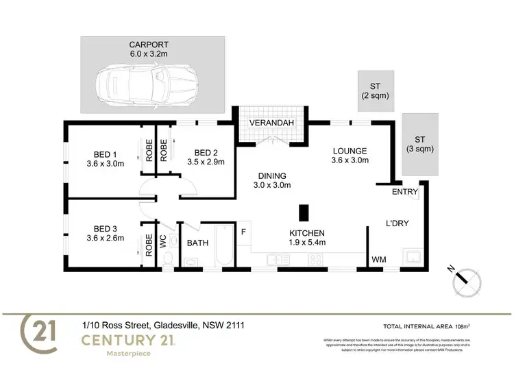 Floorplan of Homely unit listing, 1/10 Ross Street, Gladesville NSW 2111