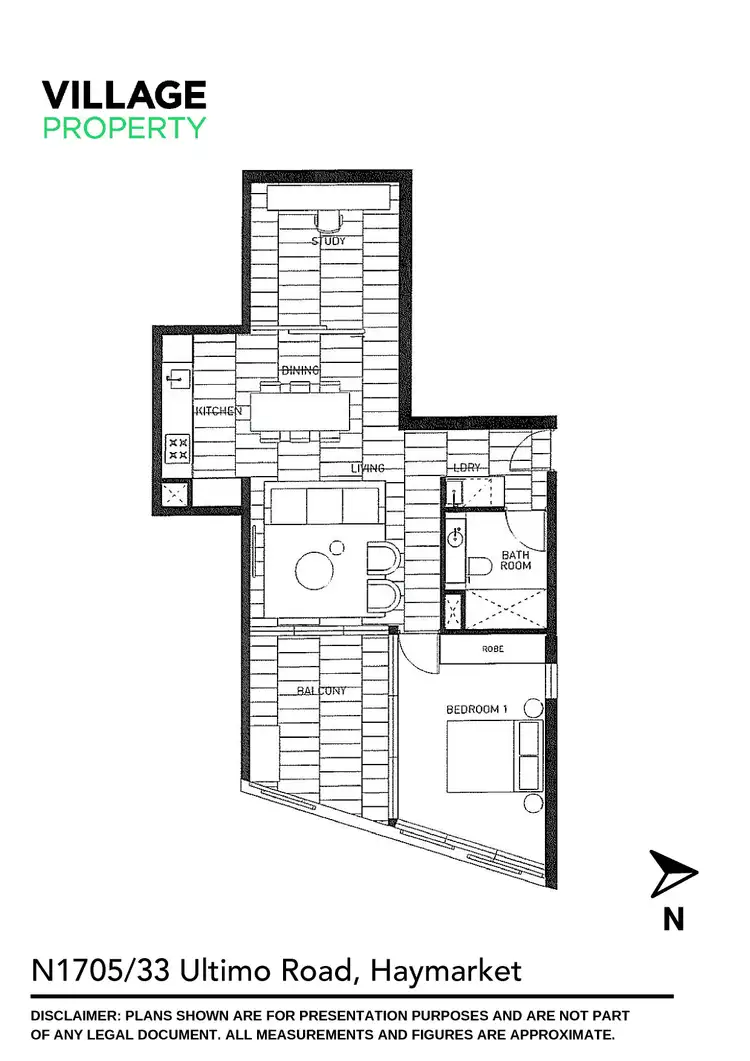 Floorplan of Homely apartment listing, N1705/33 Ultimo Road, Haymarket NSW 2000