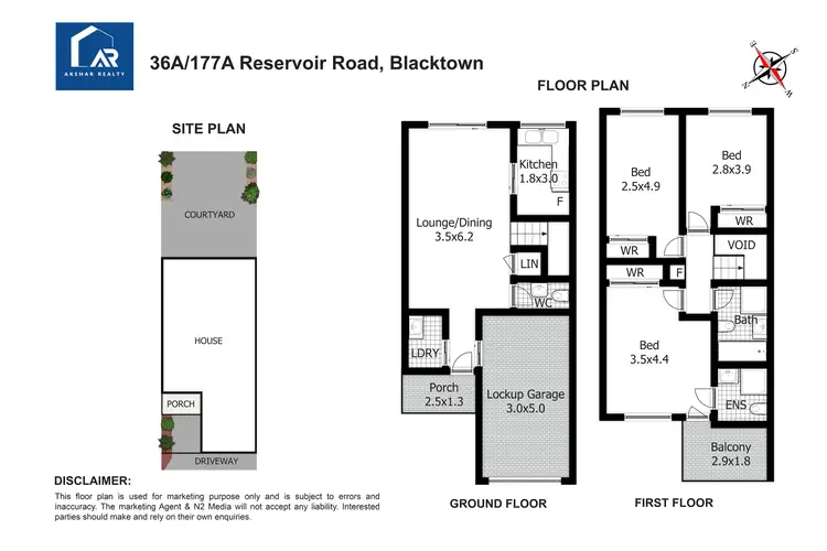 Floorplan of Homely townhouse listing, 36A/177A Reservoir Road, Blacktown NSW 2148