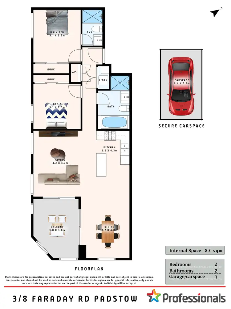 Floorplan of Homely unit listing, 3/8 Faraday Road, Padstow NSW 2211