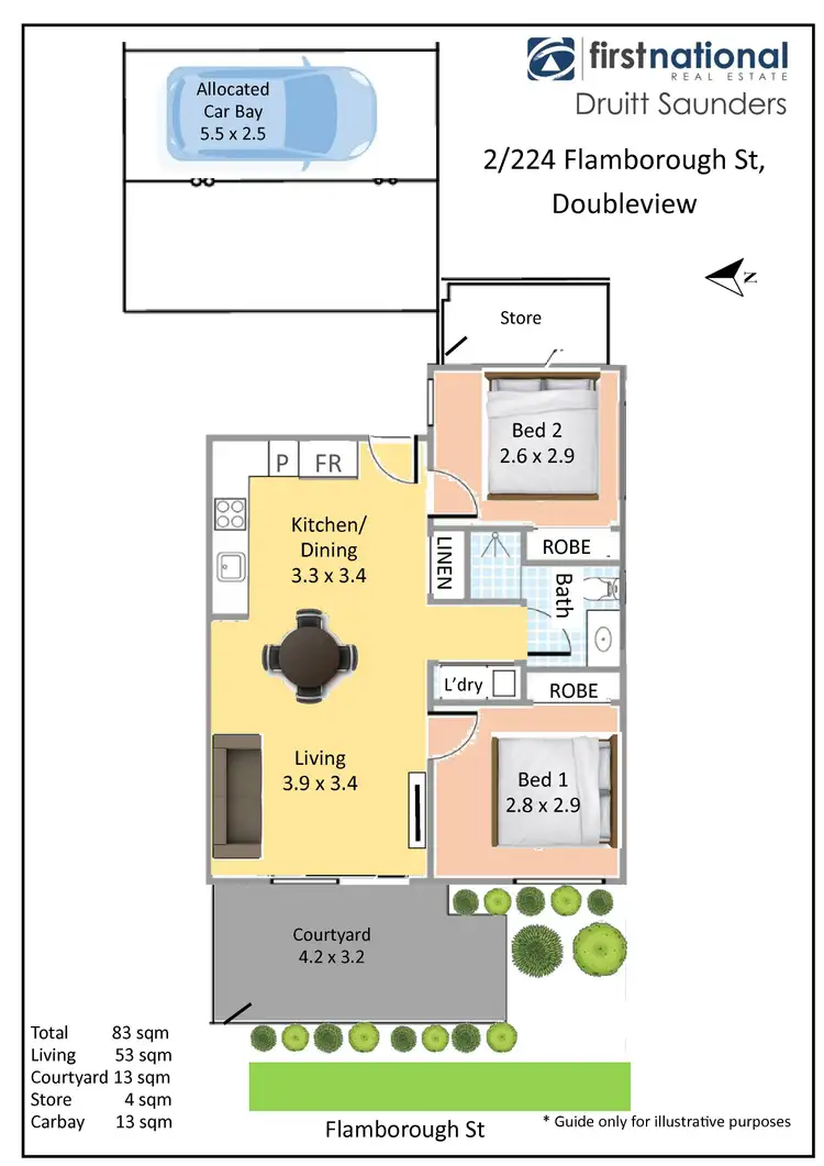 Floorplan of Homely apartment listing, 2/224 Flamborough Street, Doubleview WA 6018