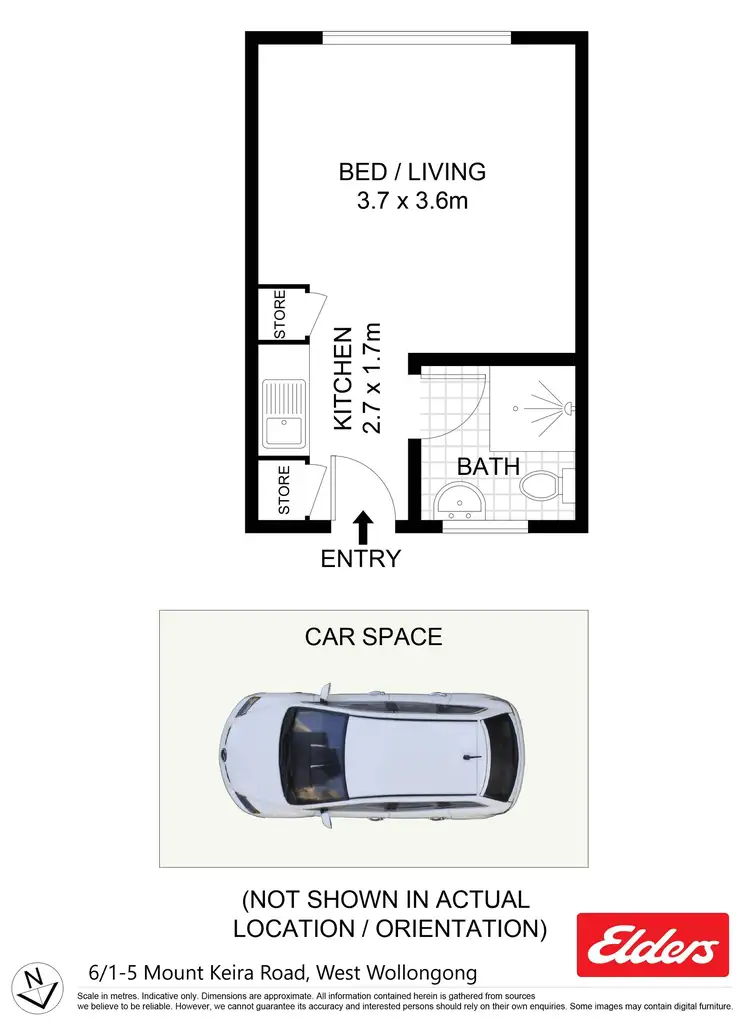 Floorplan of Homely studio listing, 6/1-5 Mount Keira Road, West Wollongong NSW 2500