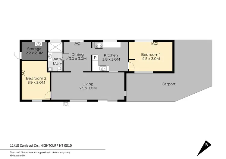 Floorplan of Homely unit listing, 11/18 Cunjevoi Crescent, Nightcliff NT 810