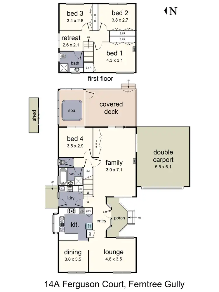 Floorplan of Homely house listing, 14A Ferguson Court, Ferntree Gully VIC 3156