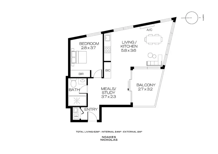 Floorplan of Homely apartment listing, 1807/421 King William Street, Adelaide SA 5000