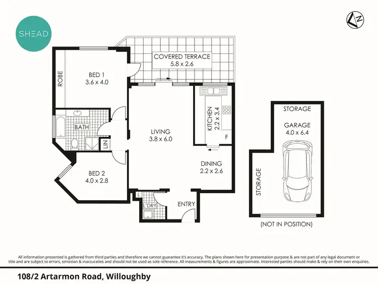 Floorplan of Homely unit listing, 108/2 Artarmon Road, Willoughby NSW 2068