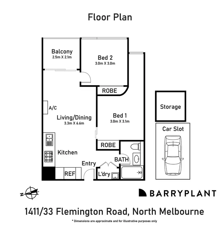 Floorplan of Homely apartment listing, 1411/33 Blackwood Street, North Melbourne VIC 3051