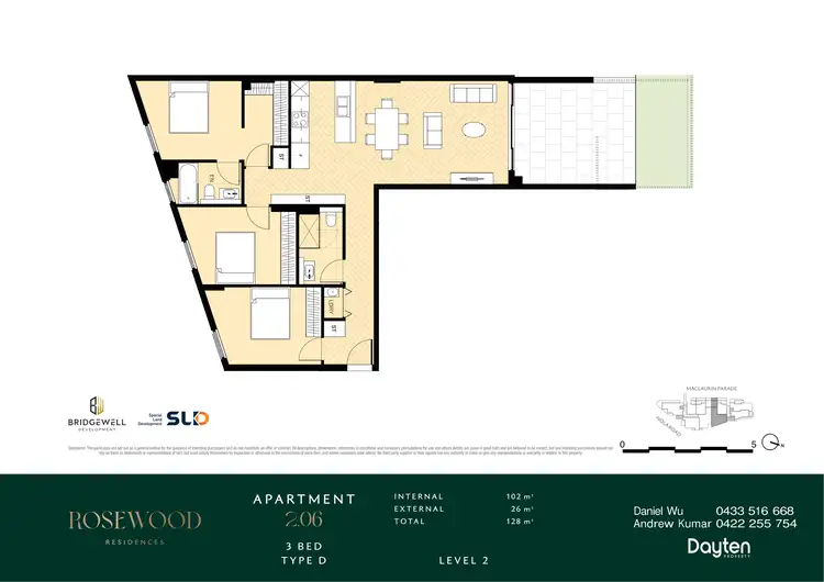Floorplan of Homely apartment listing, 206/6 Maclaurin Parade, Roseville NSW 2069