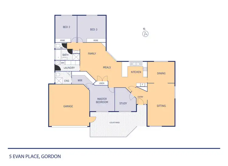 Floorplan of Homely house listing, 5 Evan Place, Gordon ACT 2906