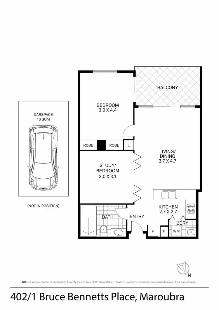 Floorplan of Homely apartment listing, 402/1 Bruce Bennetts Place, Maroubra NSW 2035