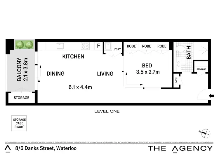 Floorplan of Homely apartment listing, 8/6 Danks Street, Waterloo NSW 2017