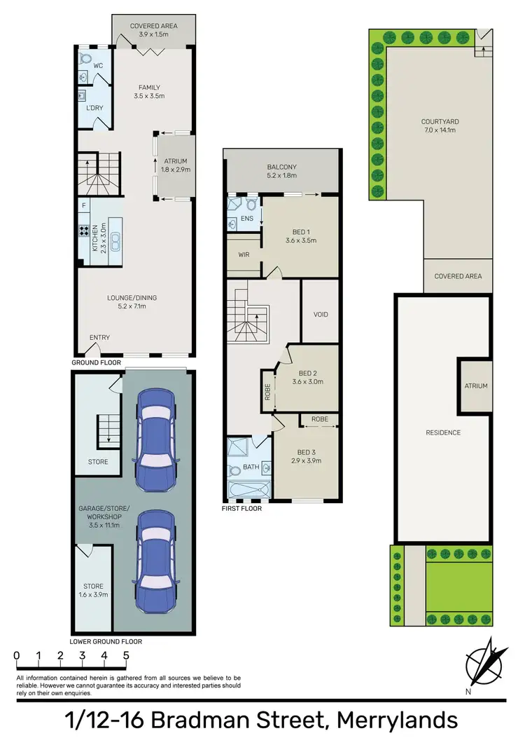 Floorplan of Homely townhouse listing, 1/12-16 Bradman Street, Merrylands NSW 2160