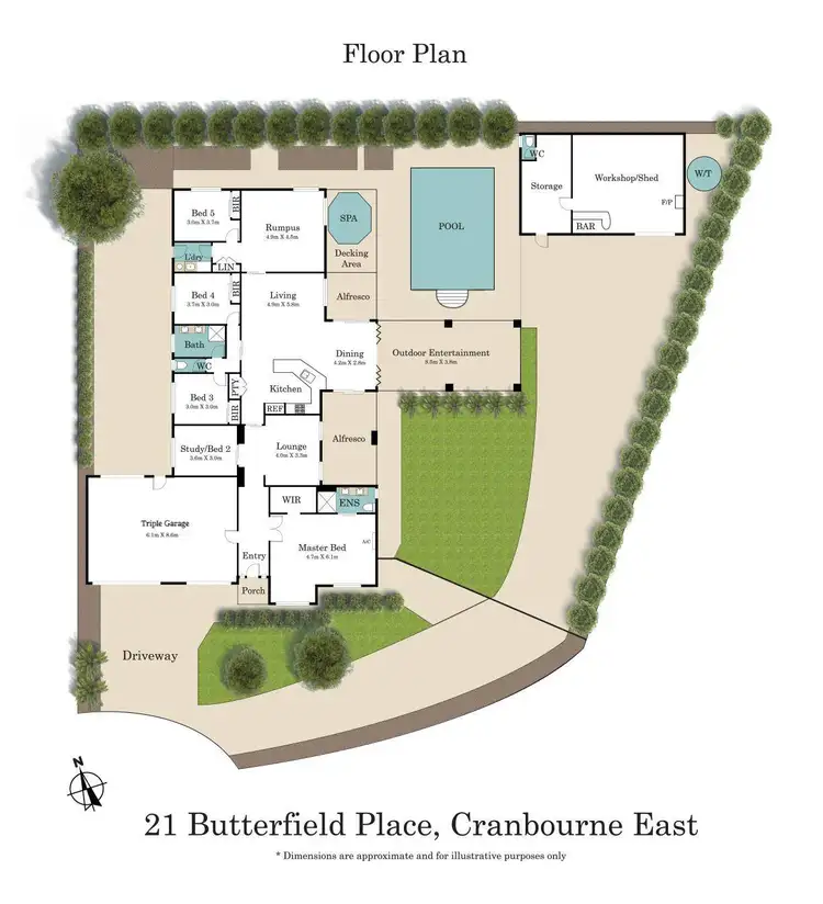 Floorplan of Homely house listing, 21 Butterfield Place, Cranbourne East VIC 3977