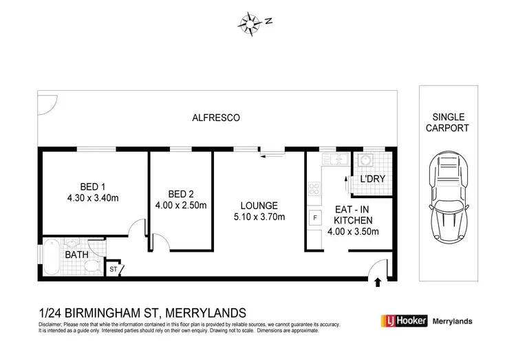 Floorplan of Homely unit listing, 1/24 Birmingham Street, Merrylands NSW 2160
