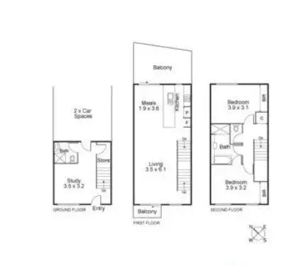 Floorplan of Homely townhouse listing, 22/84 Trenerry Crescent, Abbotsford VIC 3067
