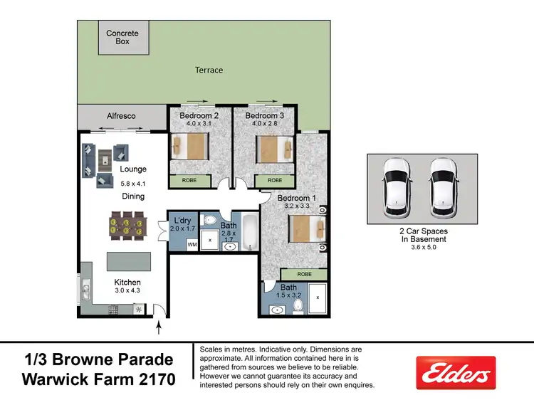 Floorplan of Homely unit listing, 1/3 Browne Parade, Liverpool NSW 2170
