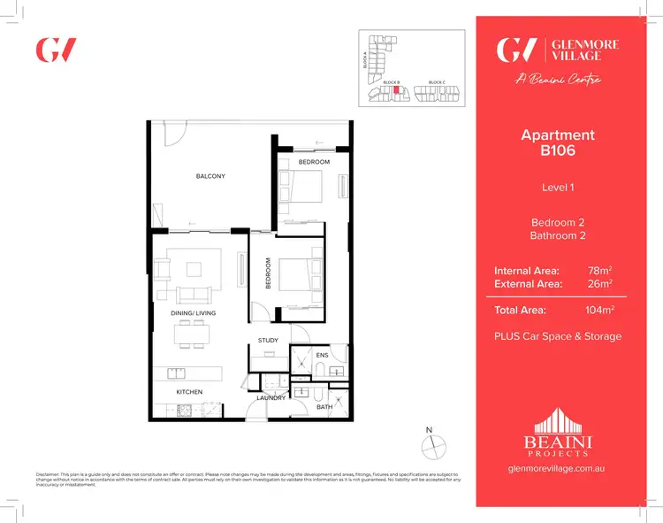 Floorplan of Homely unit listing, C312/90-98 Glenmore Ridge Drive, Glenmore Park NSW 2745