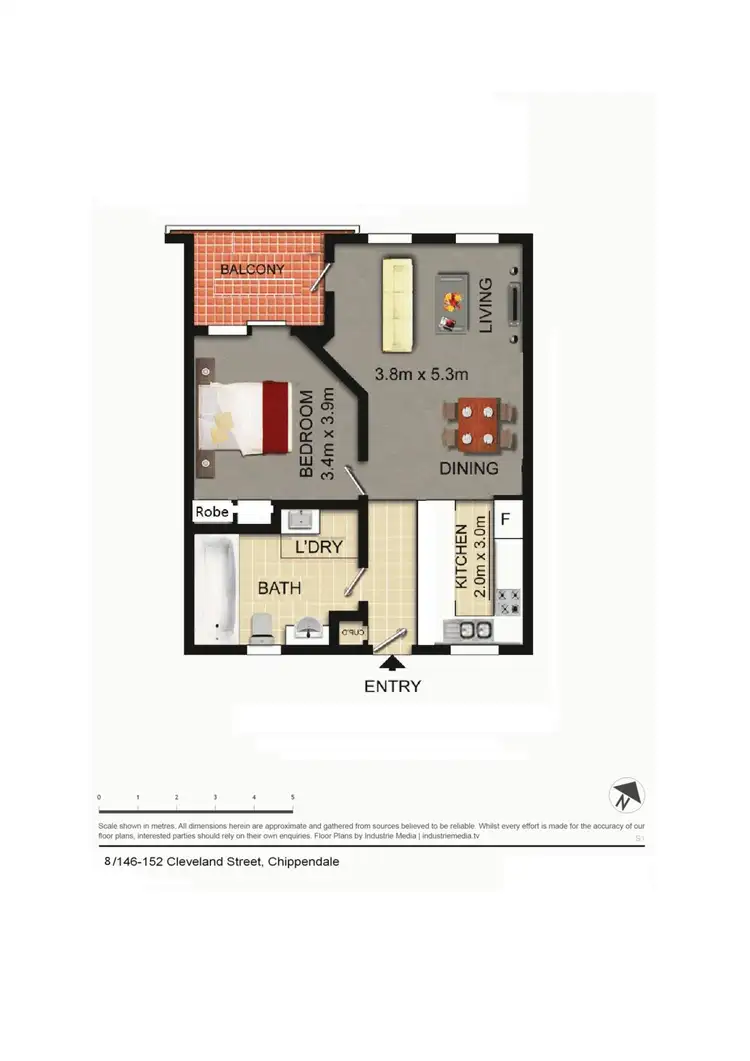 Floorplan of Homely unit listing, 8/146-152 Cleveland Street, Chippendale NSW 2008
