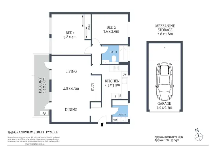Floorplan of Homely apartment listing, 1/49-51 Grandview Street, Pymble NSW 2073