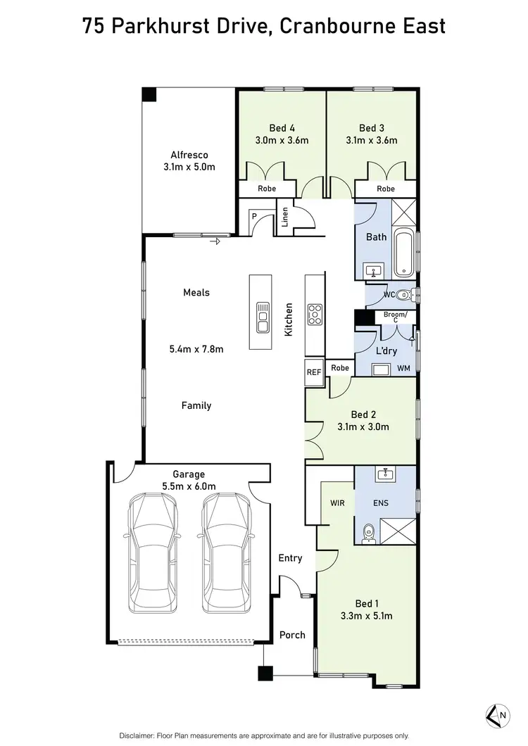Floorplan of Homely house listing, 75 Parkhurst Drive, Cranbourne East VIC 3977