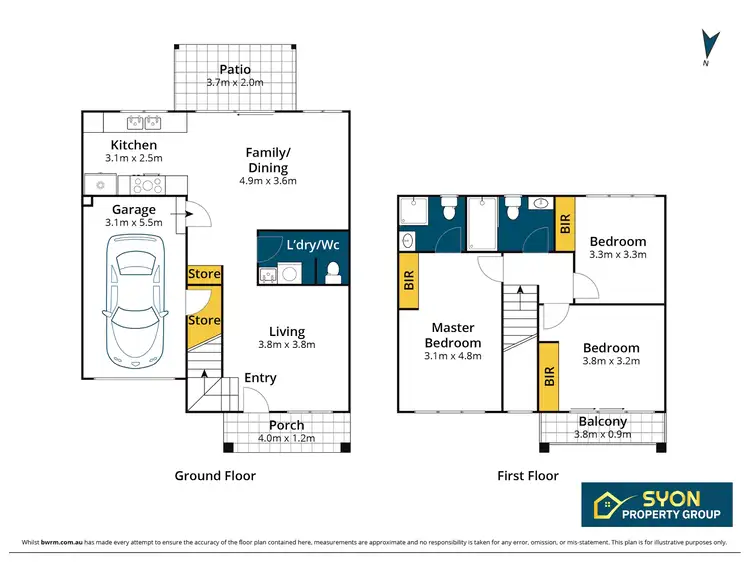 Floorplan of Homely townhouse listing, 33 Myrica Avenue, Riverstone NSW 2765