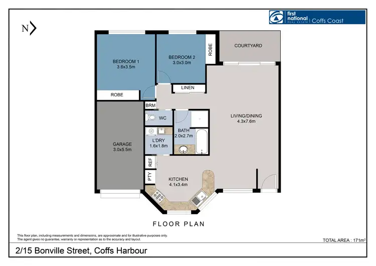 Floorplan of Homely villa listing, 2/15 Bonville Street, Coffs Harbour NSW 2450